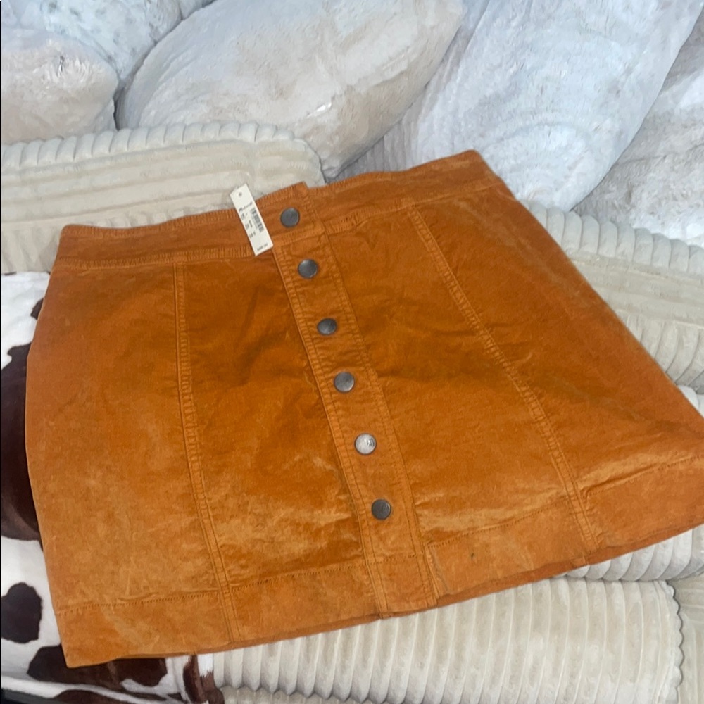 Madewell Rust Velvety Corduroy Skirt